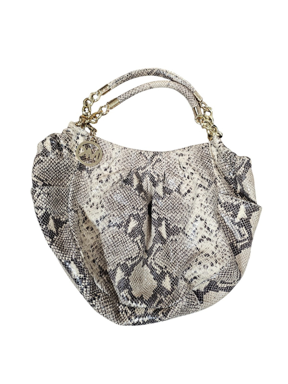 Michael Kors python embossed leather shoulder bag with a chain strap